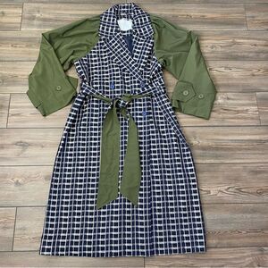 Tanya Taylor Lotta Contrast Combo Trench Coat